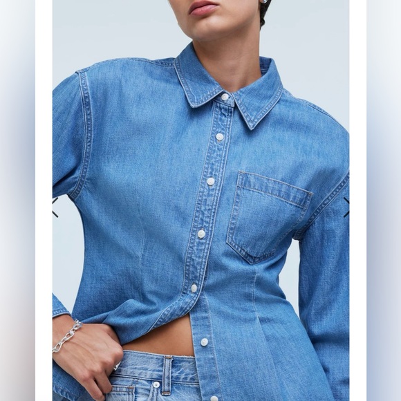MADEWELL Denim Darted Button-Up Shirt - Picture 5 of 11